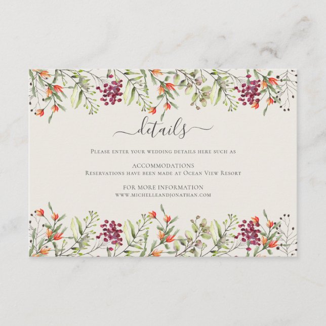 Carte de boîtier Mariage fleur sauvage Meadow (Devant)