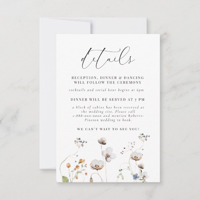 Carte de boîtier Mariage Fleur sauvage romantique (Devant)