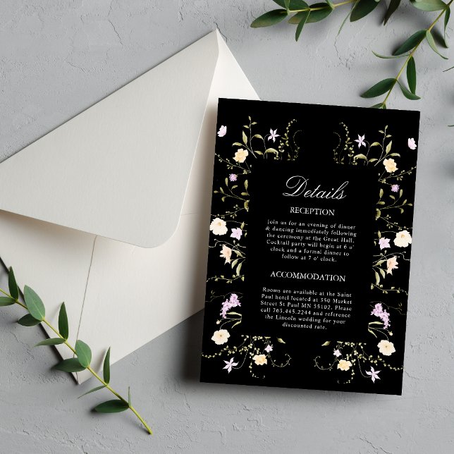 Carte de boîtier Mariage floral noir et blanc (Créateur téléchargé)