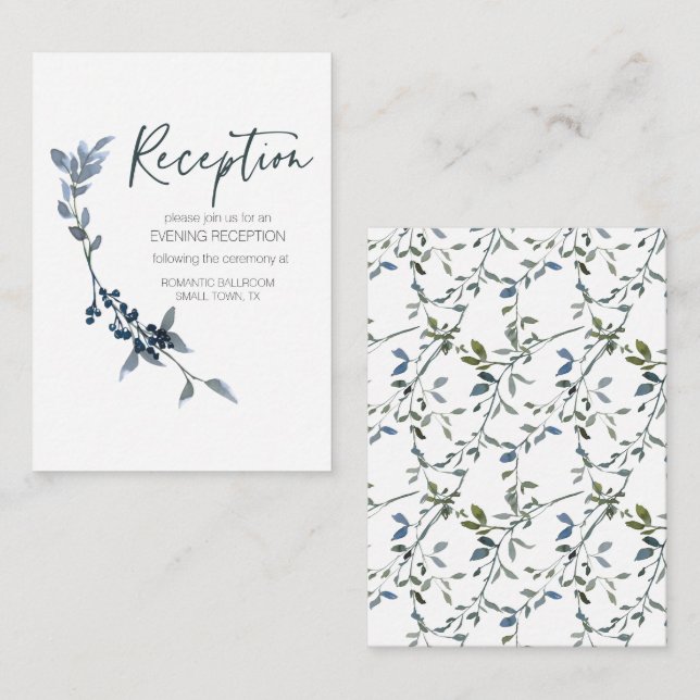 Carte de boîtier Mariage floral vert argent Sage (Devant / Derrière)