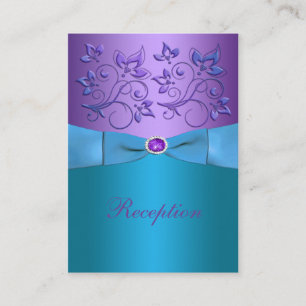 Carte de boîtier Mariage Floral violet et Turquois