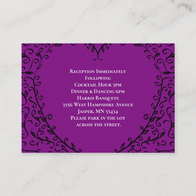 Carte de boîtier Mariage gothique au coeur violet  (Devant)