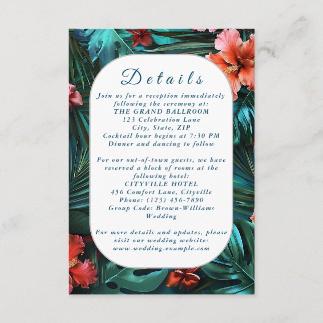 Carte de boîtier Mariage Hibiscus Dream Tropical (Devant)