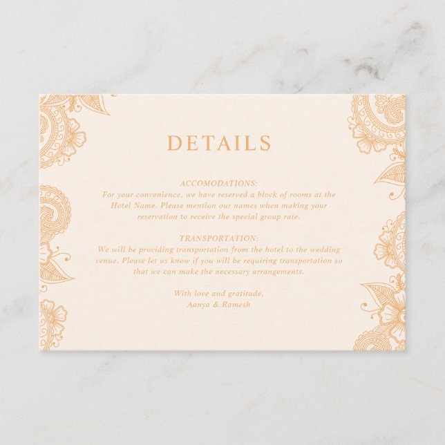 Carte de boîtier Mariage Mehndi Henna (Devant)
