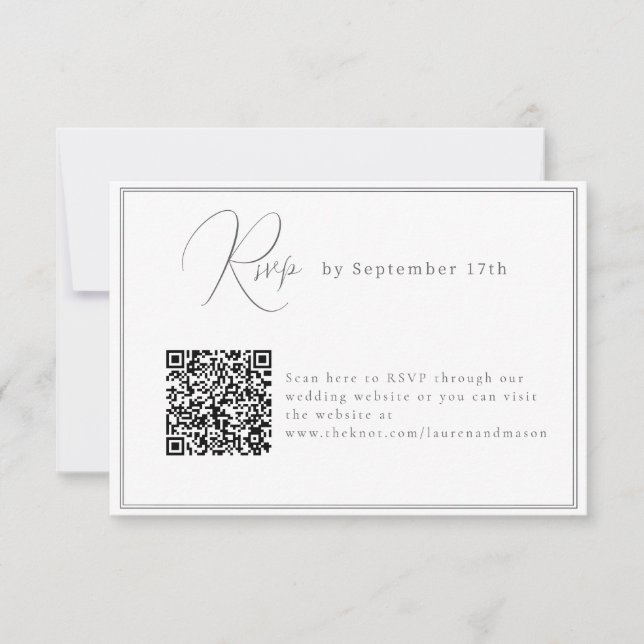 Carte de boîtier Mariage minimaliste Réponse en li (Devant)