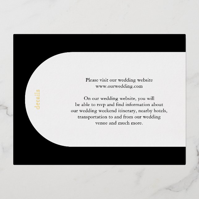 Carte de boîtier Mariage moderne Camila Black Arch (Recto)