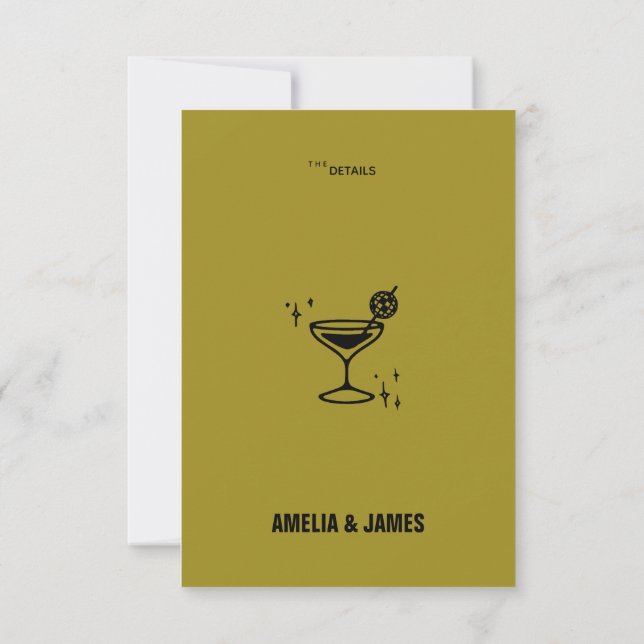 Carte de boîtier Mariage moderne Retro Funky (Dos)
