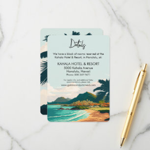 Carte de boîtier Mariage Oahu Hawaii Beach Palm Tr