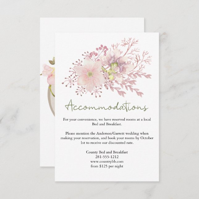 Carte de boîtier Mariage rose Magnolia (Devant / Derrière)