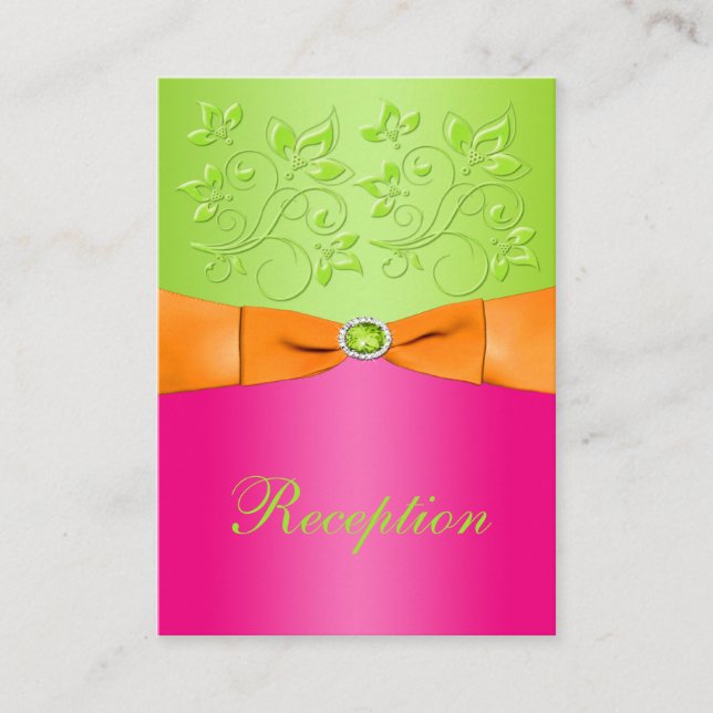 Carte de boîtier Mariage rose, orange, citron vert (Devant)