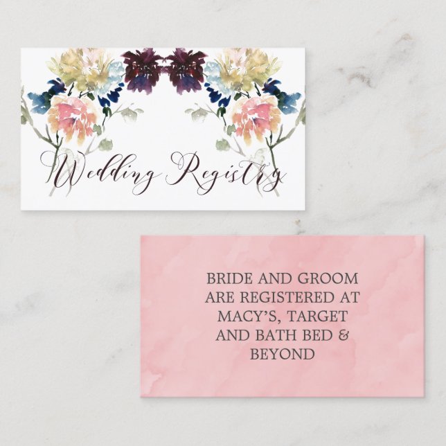 Carte de boîtier Mariage rose pâle de la marine de (Devant / Derrière)