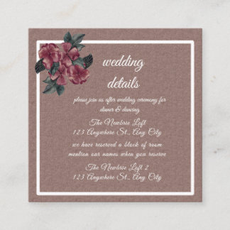 carte de boîtier mariage rose peint rustique