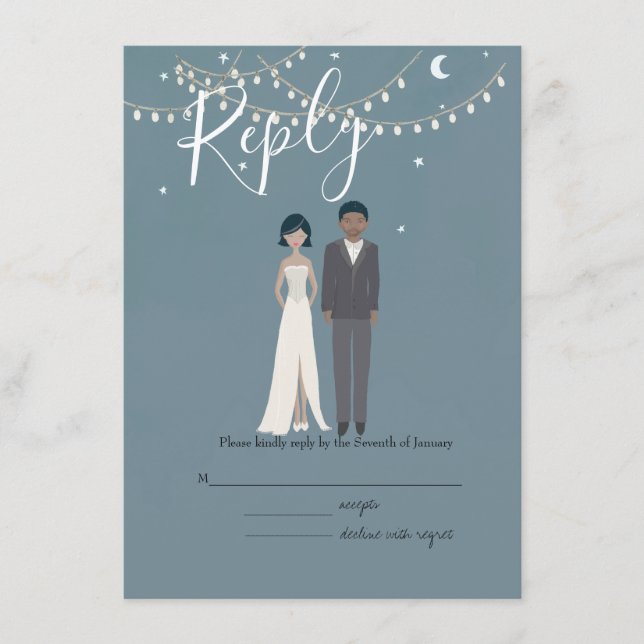 Carte de boîtier Mariage RSVP en deux exemplaires (Devant)