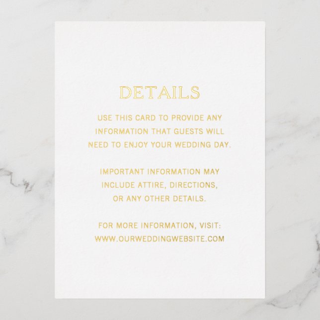 Carte de boîtier Mariage simple Gold Foil (Recto)