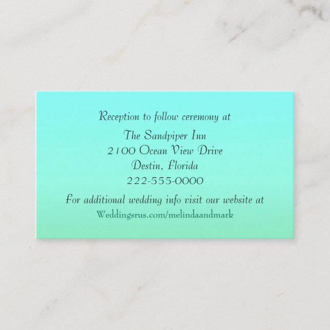 Carte de boîtier Mariage vert Aquamarine et Mint (Devant)