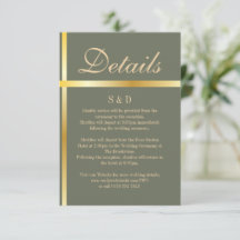 Carte de boîtier Mariage vert Sage et or