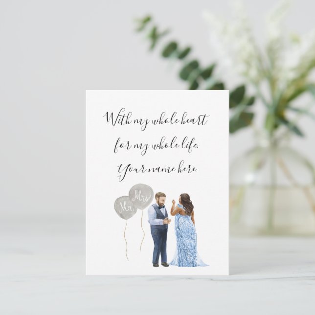 Carte de boîtier mixte Mariage interracial (Debout devant)