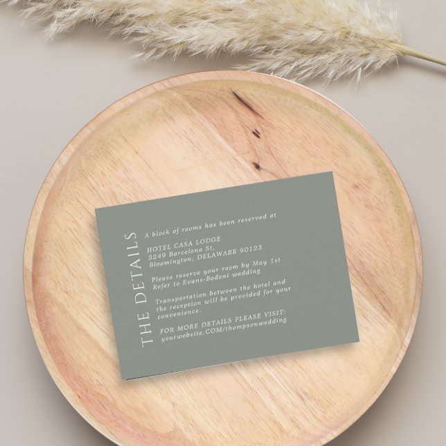 Carte de boîtier moderne Mariage Green Sage Detail (Créateur téléchargé)