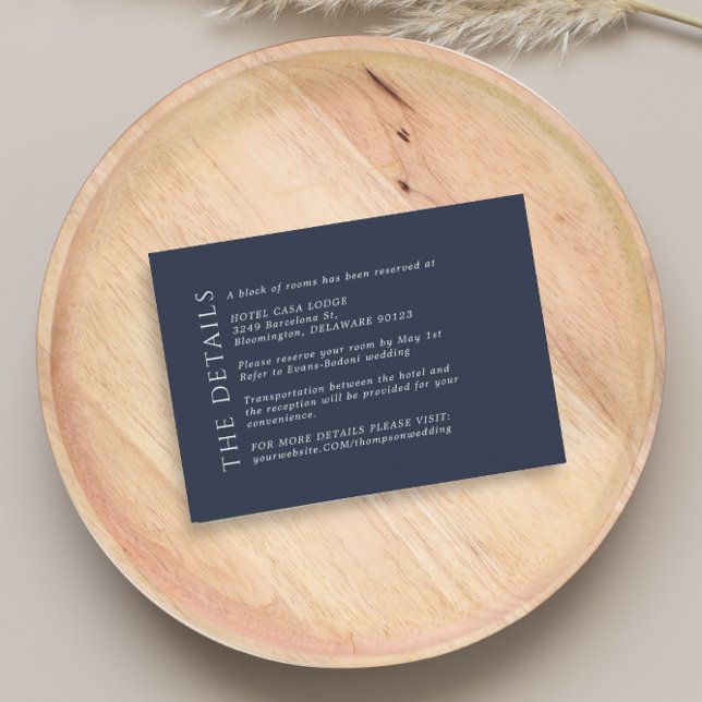Carte de boîtier moderne Mariage Navy Blue Details (Créateur téléchargé)