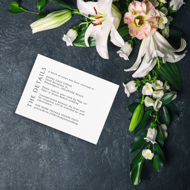 Carte de boîtier moderne Mariage noir blanc Détail (Créateur téléchargé)