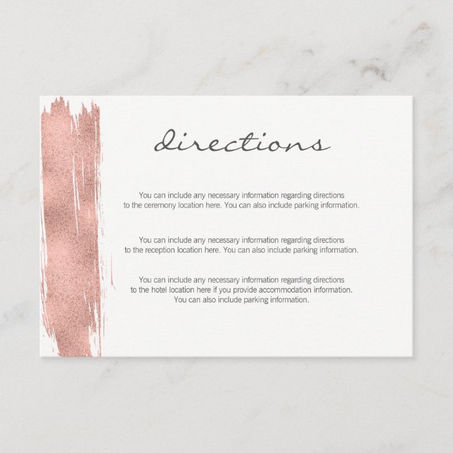 Carte de boîtier moderne Rose Gold Brush Direction (Devant)