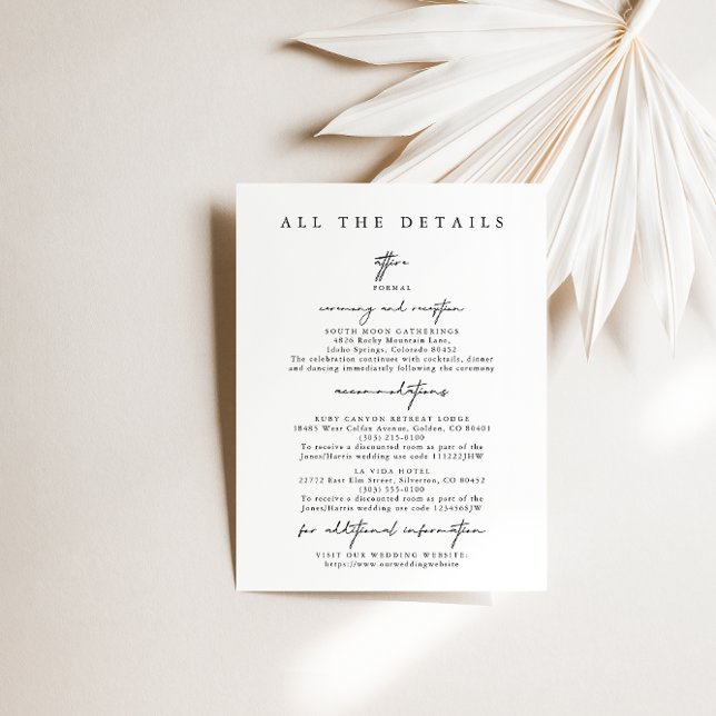 Carte de boîtier moderne simple Mariage Détails (Créateur téléchargé)