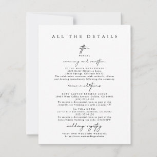 Carte de boîtier moderne simple Mariage Détails