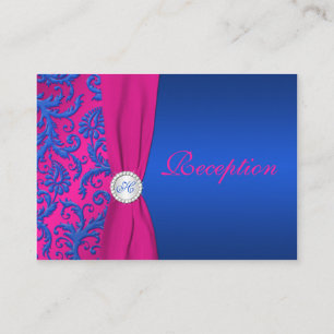 Carte de boîtier monogramme Cobalt et Fuchsia Dama