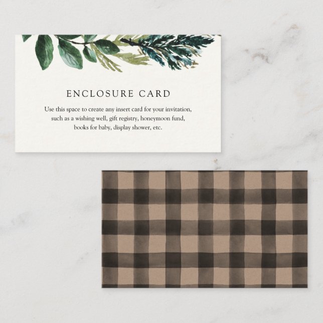 Carte de boîtier plaid et verdure d'hiver (Devant / Derrière)