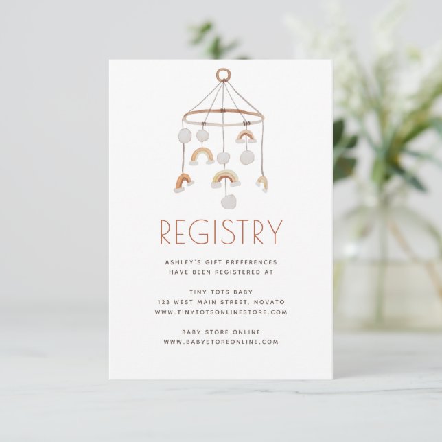 Carte de boîtier pour Baby shower mobile Boho Cute (Debout devant)