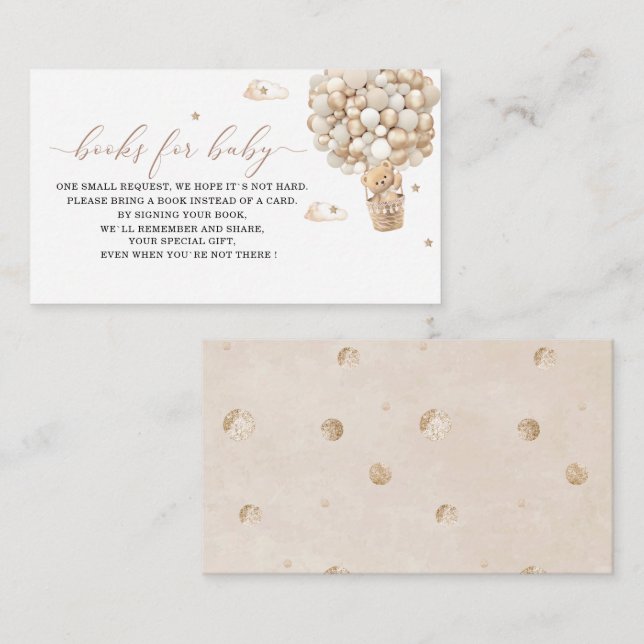 Carte de boîtier pour bébé pour ours en peluche d' (Devant / Derrière)