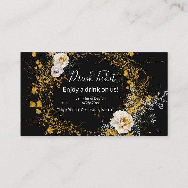 Carte de boîtier pour boisson florale d'aquarelle (Devant)