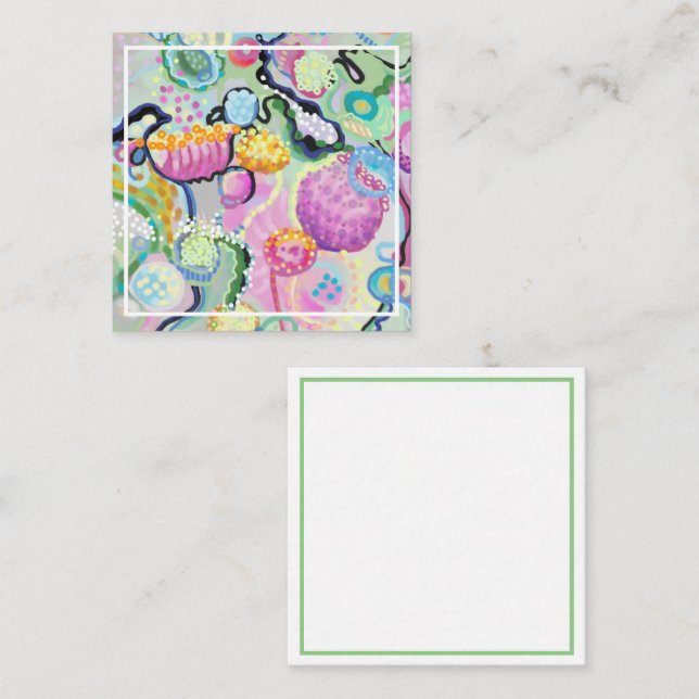 Carte de boîtier pour fleurs Abstraites (Devant / Derrière)
