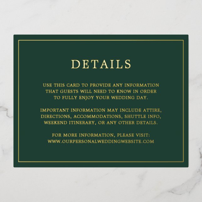 Carte de boîtier pour Mariage vert de forêt simple (Recto)