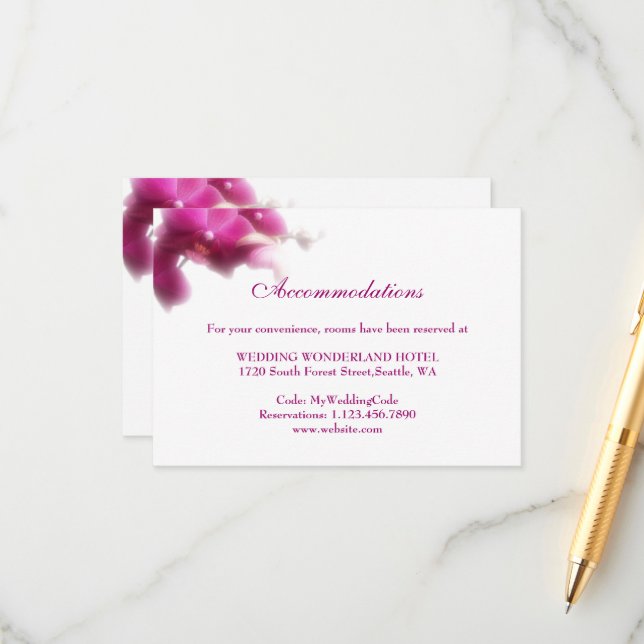 Carte de boîtier pour orchidées roses (Devant/Arrière en situation)