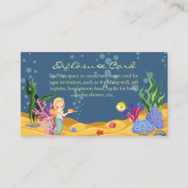 Carte de boîtier pour petit Baby shower sirène (Devant)