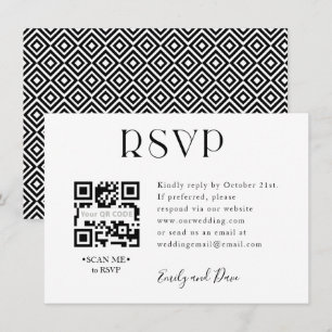 Carte de boîtier QR CODE Mariage RSVP