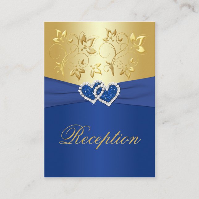 Carte de boîtier Royal Blue et Gold Floral (Devant)