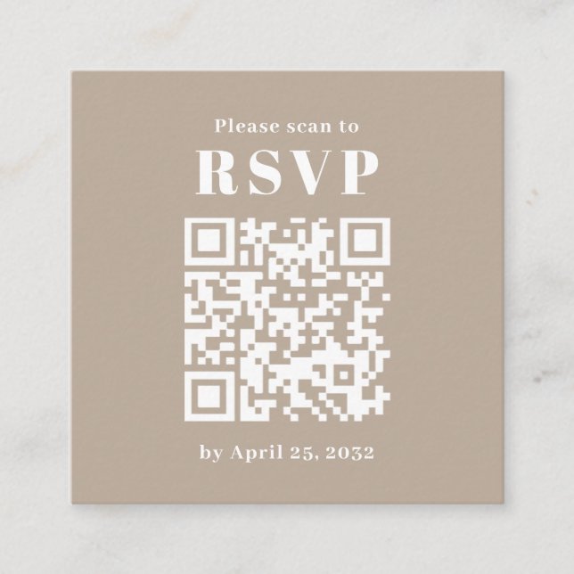 Carte de boîtier RSVP à code QR simple arche (Devant)