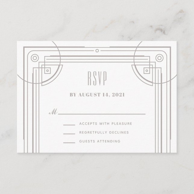 Carte de boîtier RSVP de cadre de décoration moder (Devant)