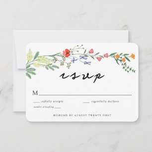 Carte de boîtier RSVP de mariage de jardin secret