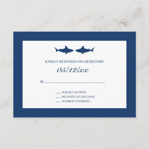 Carte de boîtier RSVP de mariage de requins