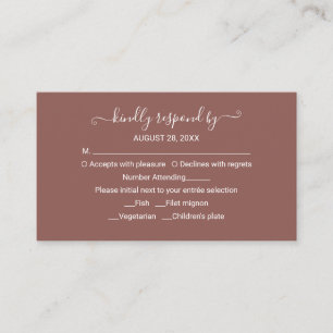 Carte de boîtier RSVP de mariage Monogram Terracot