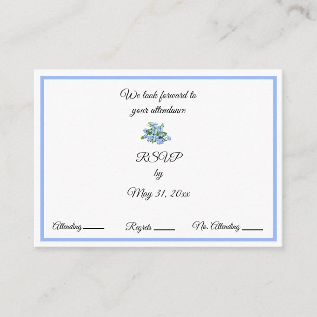 Carte de boîtier RSVP Matching Forget-Me-Nots (Devant)