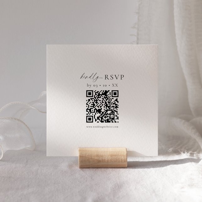 Carte de boîtier RSVP minimale du code QR moderne (Créateur téléchargé)