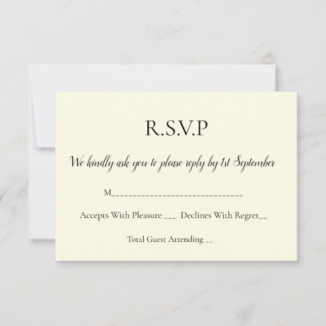 Carte de boîtier RSVP personnalisée simple et élég (Devant)