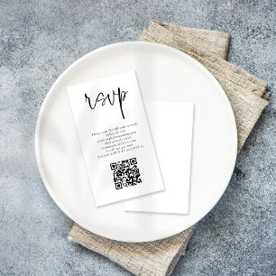Carte de boîtier RSVP pour code QR de script moder