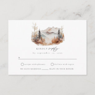 Carte de boîtier RSVP pour mariage en montagne d'a