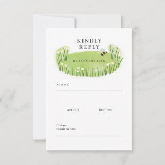 Carte de boîtier RSVP pour mariage extérieur avec