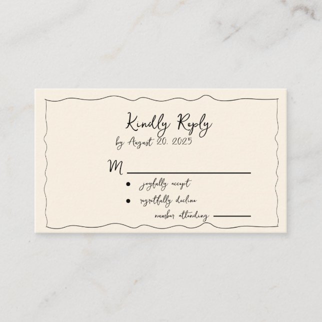 Carte de boîtier RSVP pour mariage fantaisiste (Devant)